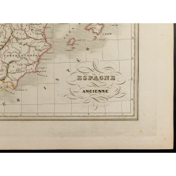 Gravure de 1846 - Carte de l'Espagne ancienne - 5