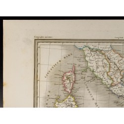 Gravure de 1846 - Carte de l'Italie ancienne - 2