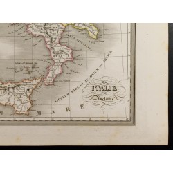 Gravure de 1846 - Carte de l'Italie ancienne - 5