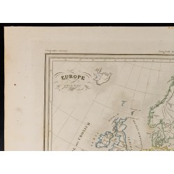 Gravure de 1846 - Carte de l'Europe ancienne - 2