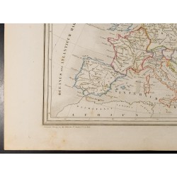 Gravure de 1846 - Carte de l'Europe ancienne - 4