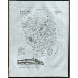 Gravure de 1830 - Carte ancienne des Yvelines - 1