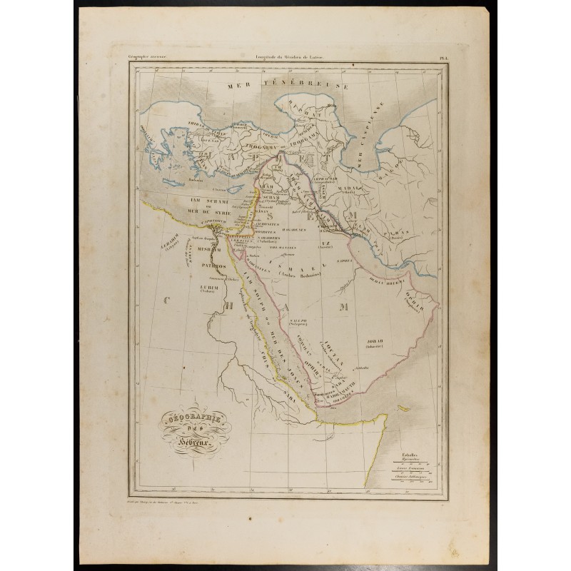 Gravure de 1846 - Géographie des Hébreux - 1