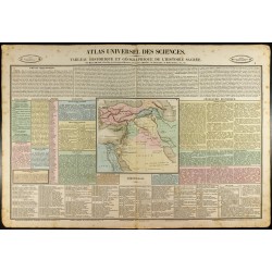 Gravure de 1837 - Histoire sacrée - Carte géographique - 1