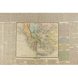 Gravure de 1837 - Histoire de la Grèce ancienne - Carte géographique - 2
