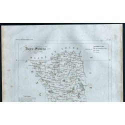 Gravure de 1830 - Carte ancienne des Deux Sèvres - 2