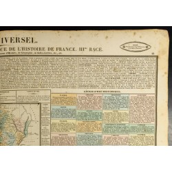 Gravure de 1837 - Histoire de France des Capétiens - Carte - 4