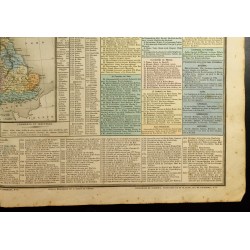 Gravure de 1837 - Royaume d'Angleterre et d'Ecosse - Histoire et carte - 6