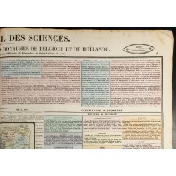 Gravure de 1837 - Histoire de la Belgique et Hollande - Carte - 4