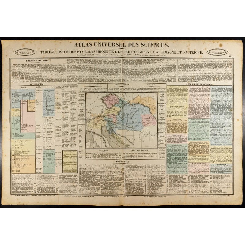 Gravure de 1837 - Histoire et géographique du Saint-Empire Germanique - 1