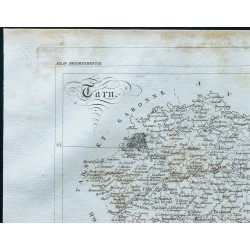 Gravure de 1830 - Carte ancienne du Tarn - 2