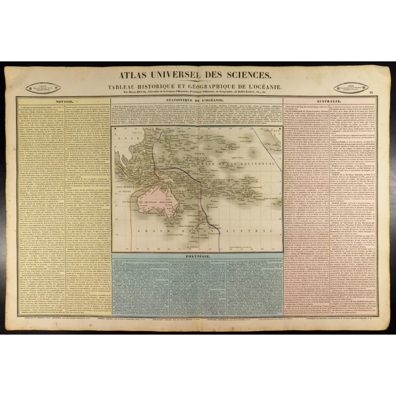 Gravure de 1837 - Histoire et Géographie de l'Océanie - 1