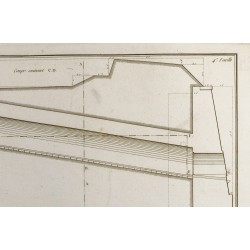 Gravure de 1800ca - Gravure architecture militaire - Plan poterne, courtine, fortification - 4