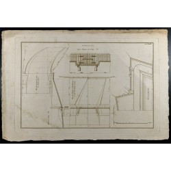 Gravure de 1800ca - Gravure architecture militaire - Chemin couvert et demi-lune - 2