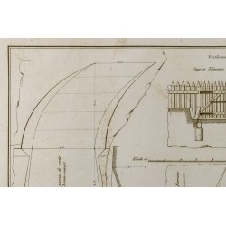 Gravure de 1800ca - Gravure architecture militaire - Chemin couvert et demi-lune - 3