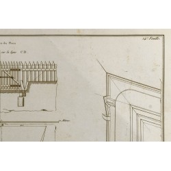 Gravure de 1800ca - Gravure architecture militaire - Chemin couvert et demi-lune - 4
