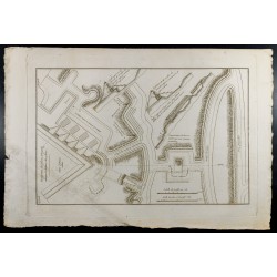 Gravure de 1800ca - Gravure architecture militaire - Attaque et défense enceinte - 2