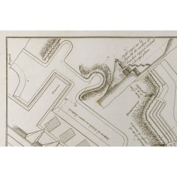 Gravure de 1800ca - Gravure architecture militaire - Attaque et défense enceinte - 3