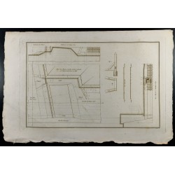 Gravure de 1800ca - Gravure architecture militaire - Plan traverse place d'armes - 2