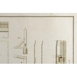 Gravure de 1800ca - Gravure architecture militaire - Plan traverse place d'armes - 4