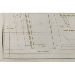 Gravure de 1800ca - Gravure architecture militaire - Plan traverse place d'armes - 5