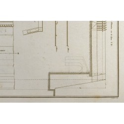 Gravure de 1800ca - Gravure architecture militaire - Plan traverse place d'armes - 6
