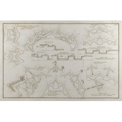 Gravure de 1800ca - Gravure architecture militaire - Plan d'enceinte et Fortification - 1