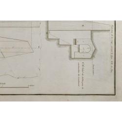 Gravure de 1800ca - Gravure architecture militaire - Plan et profil enceinte, fossés - 6