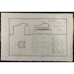 Gravure de 1800ca - Gravure architecture militaire - Plan poterne sous la tenaille - 2