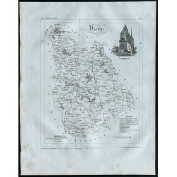 Gravure de 1830 - Carte ancienne de la Vienne - 1