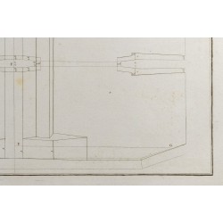Gravure de 1800ca - Gravure architecture militaire - Plan ancien, aqueduc, fortification - 6