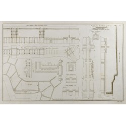Gravure de 1800ca - Gravure architecture militaire - Galeries des mines - 1