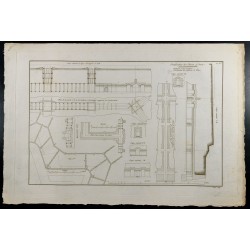 Gravure de 1800ca - Gravure architecture militaire - Galeries des mines - 2