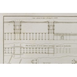 Gravure de 1800ca - Gravure architecture militaire - Galeries des mines - 3