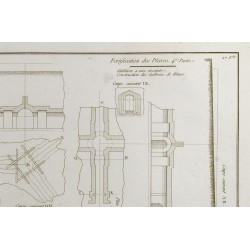 Gravure de 1800ca - Gravure architecture militaire - Galeries des mines - 4