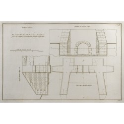 Gravure de 1800ca - Gravure architecture militaire - Porte d'entrée de la poterne - 1