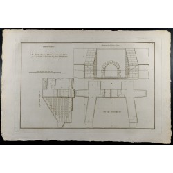 Gravure de 1800ca - Gravure architecture militaire - Porte d'entrée de la poterne - 2