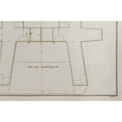 Gravure de 1800ca - Gravure architecture militaire - Porte d'entrée de la poterne - 6