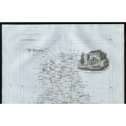Gravure de 1830 - Carte ancienne de la Haute-Vienne - 2