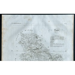Gravure de 1830 - Carte ancienne de l'Yonne - 2