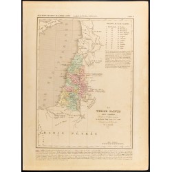 Gravure de 1859 - Carte de la Terre Sainte sous Salomon - 1