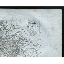 Gravure de 1830 - Carte de France divisée en 86 départements - 3