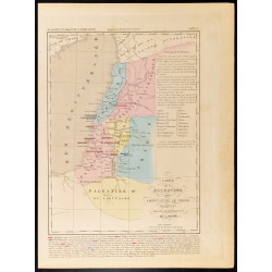 Gravure de 1859 - Carte de la Palestine sous Constantin Le Grand - 1