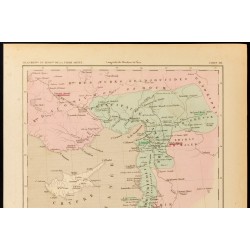 Gravure de 1859 - Carte de la Terre Sainte pendant la première croisade - 2