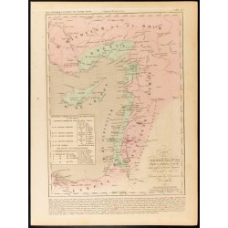 Gravure de 1859 - Carte de la Terre Sainte depuis la deuxième croisade - 1
