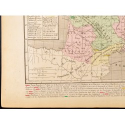 Gravure de 1859 - Carte de la France des mérovingiens. - 4
