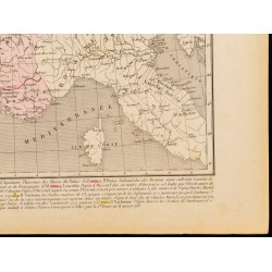 Gravure de 1859 - Carte de la France des mérovingiens. - 5