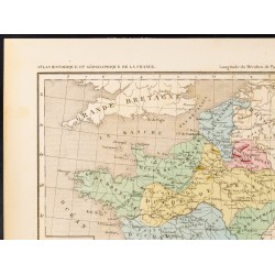 Gravure de 1859 - Carte de France des carolingiens - 2