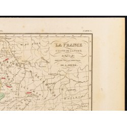 Gravure de 1859 - Carte de France des carolingiens - 3