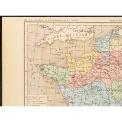 Gravure de 1859 - Carte de France sous Hugues Capet - 2
